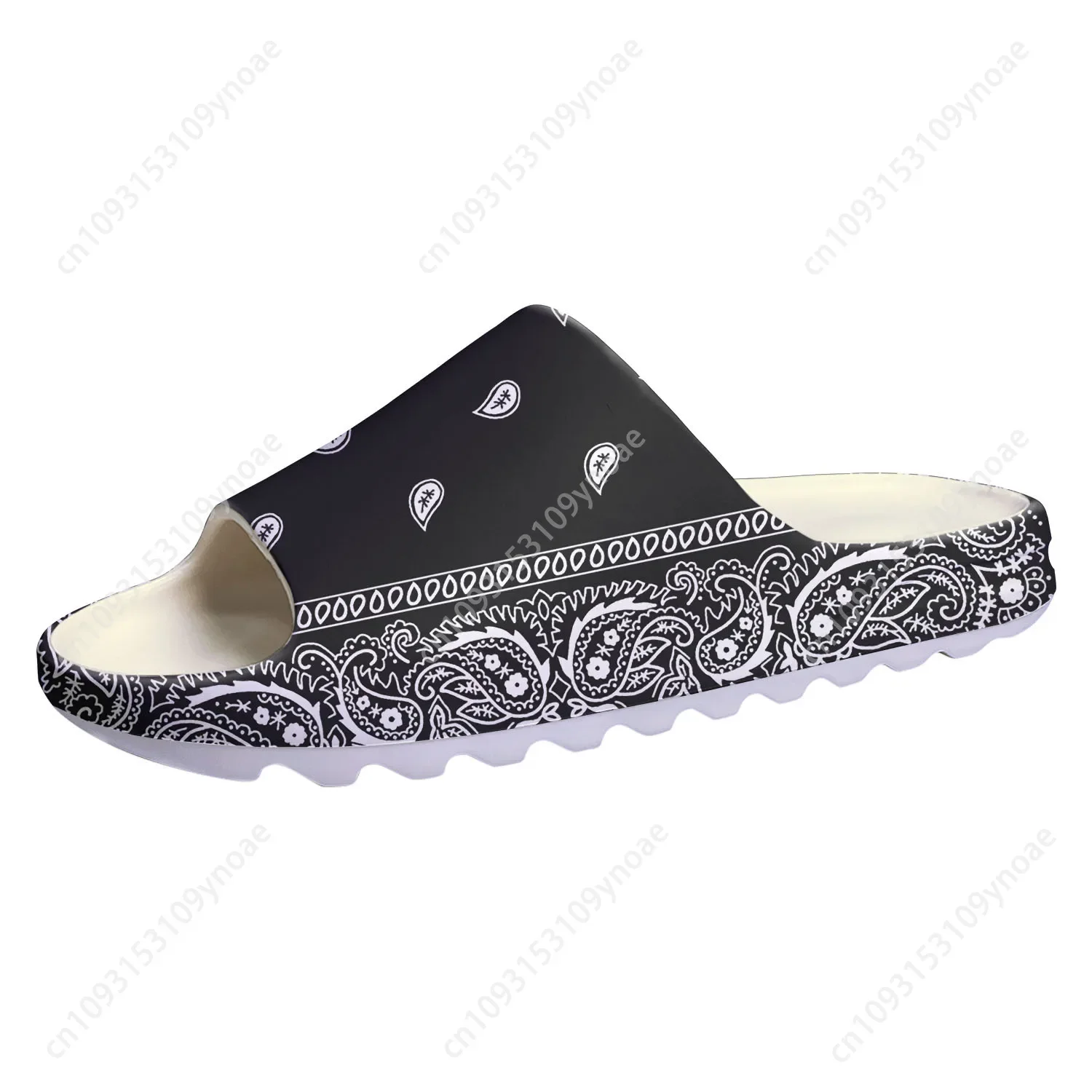 Bandana Blank White - Bandana paisley sola macia chinelos casa