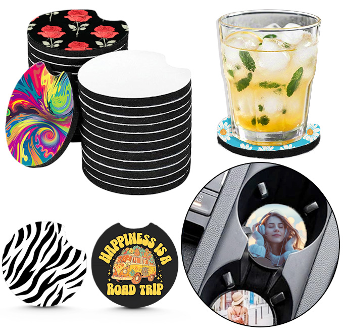 10/20 Peças de Porta-Copos em  - Coaster Sublimation Blank avaliação e preço