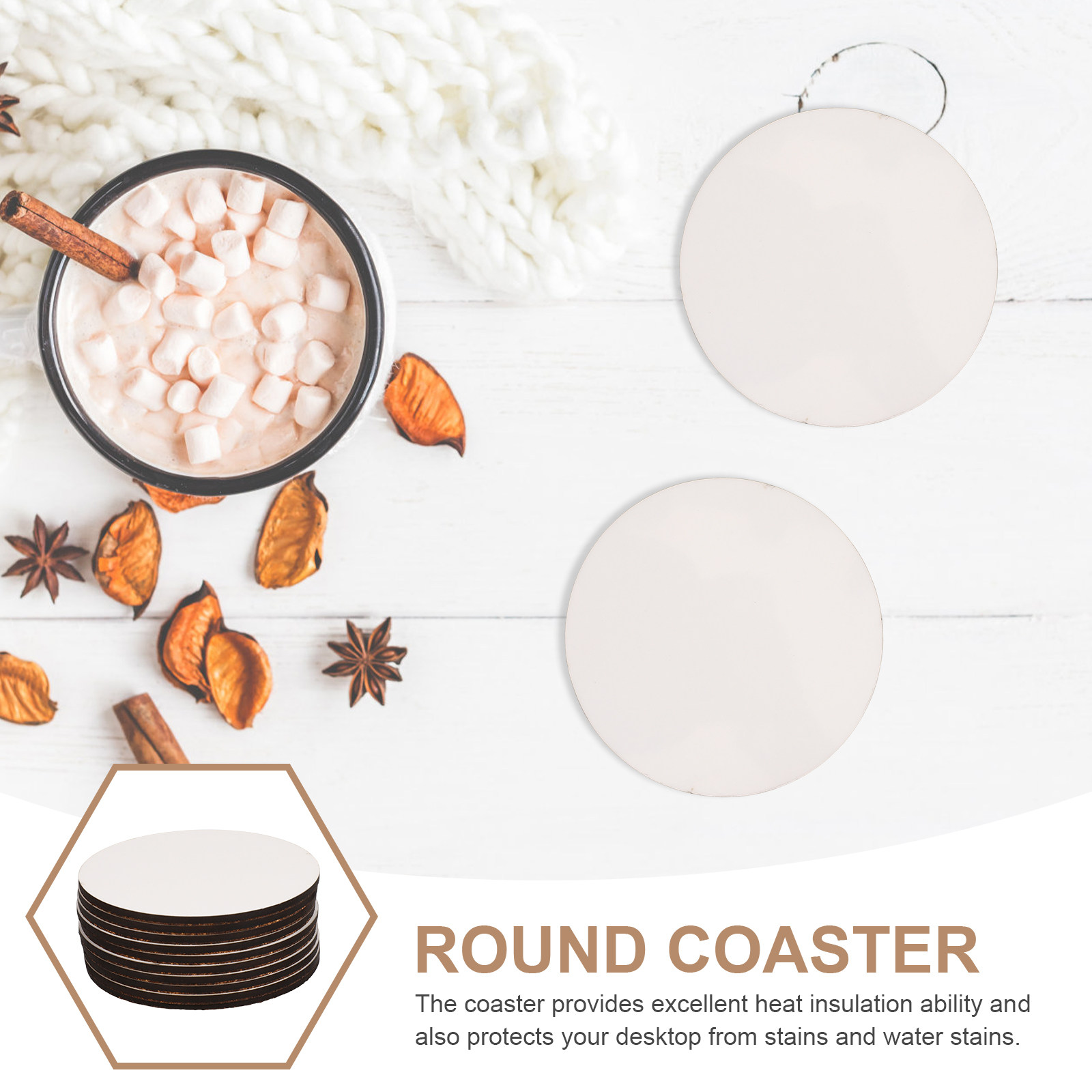10 Peças de Porta-Copos de Mad - Coaster Sublimation Blank avaliação e preço